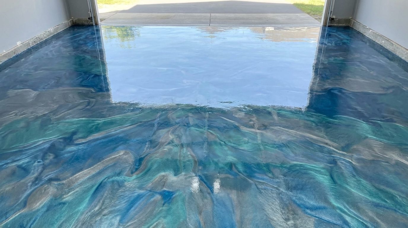 After — metallic epoxy floor