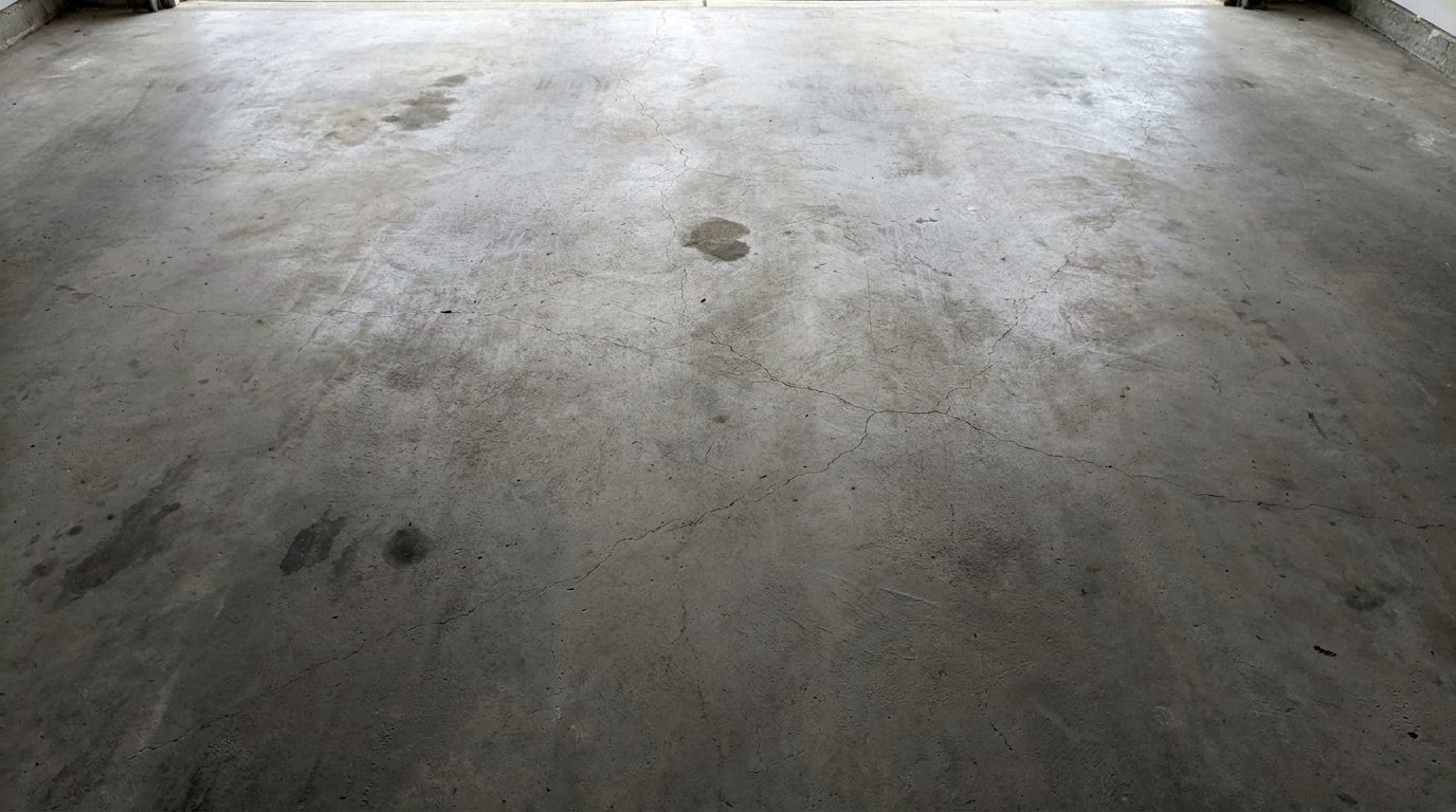 Before — bare concrete slab